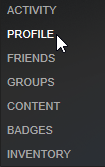 The profile menu